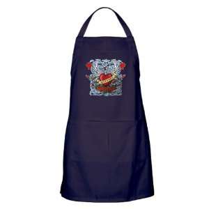  Apron (Dark) Love Hurts with Sword Heart Thorns and Roses 