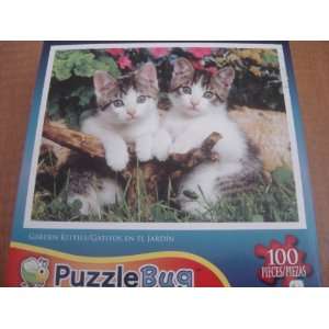  Puzzlebug 100 Piece Puzzle   Garden Kitties: Toys & Games