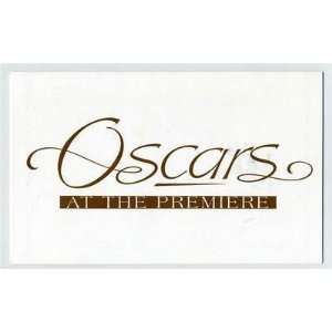Oscars at the Premiere Menu Sheraton Premier Hotel Universal City 