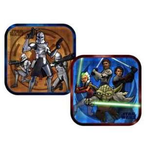  Star Wars   The Clone Wars Lunch Plates 8ct: Toys & Games