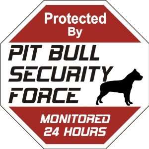    Pit Bull Dog Yard Sign Security Force Pit Bull 