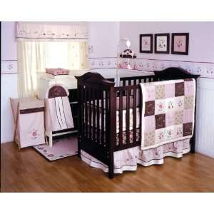  Kids Line Julia 6 Piece Crib Set, Pink/Maroon: Baby