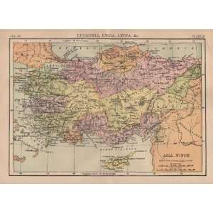    1884 Antique Map of Lycaonia, Lycia & Lydia: Office Products