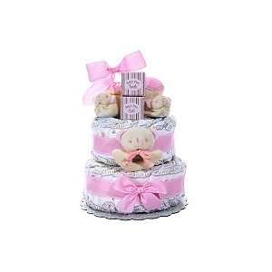  BABY GIRLS 2 TIER DIAPER CAKE   BABY SHOWER GIFT: Baby