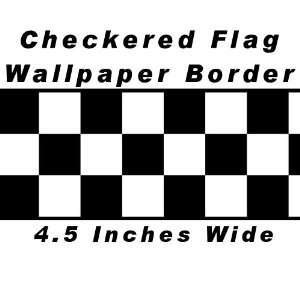  Checkered Flag Cars Nascar Wallpaper Border 4.5 Inch 