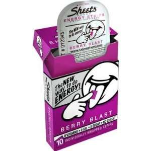 Sheets Energy Strips, Berry Blast, 10 count (Pack of 3)  