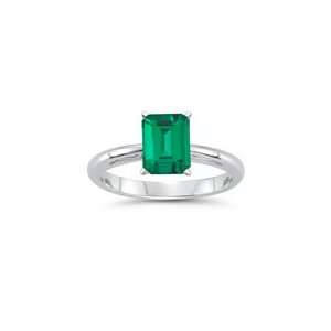  0.85 Cts 7x5 mm Emerald Lab Created Emerald Scroll Ring in 