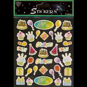  Happy Birthday Stickers   3 Sheets (111 Stickers): Toys 