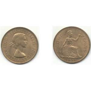    Great Britain Elizabeth II 1953 Penny, KM 883 