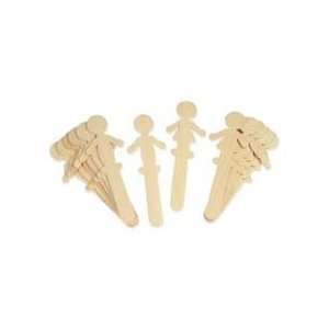  Wood Craft Sticks, People Shaped, Natural Qty96 Office 