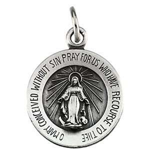   12.00 mm Rd Miraculous Pend Medal W/ 18 Inch Chain CleverEve Jewelry