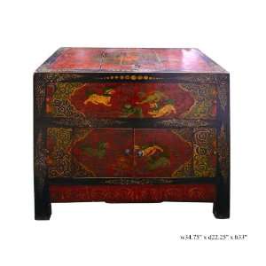  Vintage Tibetan Fudog Trunk Table Tv Stand Cabinet As420 