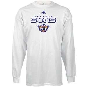  adidas Phoenix Suns White True Long Sleeve T shirt Sports 