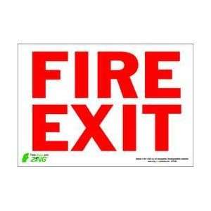 Sign,fire Exit,7x10,adhesive   ZING  Industrial 