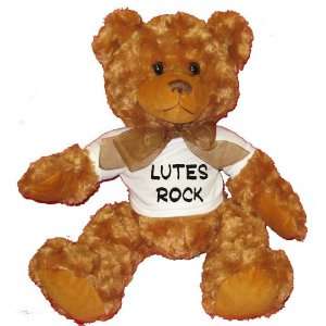  Lutes Rock Plush Teddy Bear with WHITE T Shirt: Toys 
