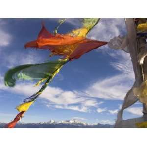  Prayer Flags with Snowy Kangchendzonga Beyond in Morning 