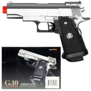  Airsoft Gun Pistol G.10 Full Metal 6.5 Silver 235 FPS 