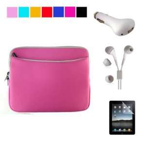   + White Headset + iPad USB Car Charger (Black Pink): Electronics