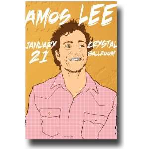  Amos Lee Poster   Concert Flyer  2011 Missino Bell Tour Sy 