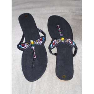  Crystal Accented Dragonfly Flip Flops   Size Large 9/10 