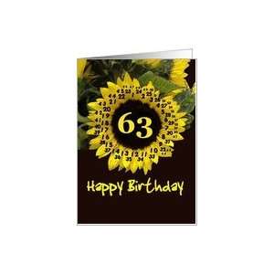  63 Years Birthday Card with Sunflower Card Toys & Games
