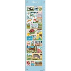  Modern Alphabet on Blue Growth Chart Baby