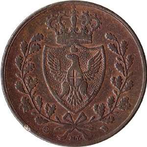  1826 Italy   Sardinia State 5 Centesimi Coin C#100 