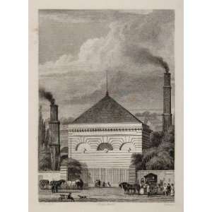  1831 Pompe a Feu Passy Paris France Copper Engraving 