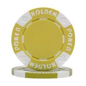  100 Suit Holdem Poker Chips   Yellow