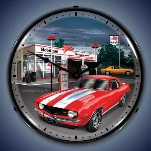  1969 Chevy Camaro Mobilgas Lighted Wall Clock: Everything 
