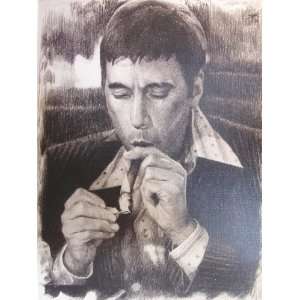  Scarface (1983)   Al Pacino lighting a cigarette Sketch 