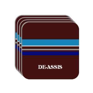 Personal Name Gift   DE ASSIS Set of 4 Mini Mousepad Coasters (blue 