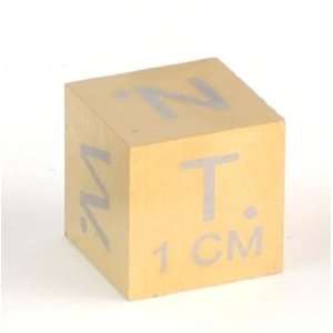  1cm Gold Brushed Scale Cube (Object) Industrial 