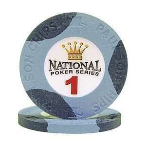  10 PANPS1   National Poker Series Paulson Chip $1 Blue 