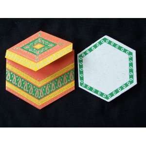 Cards And Envelopes Hexagon Shaped (Pack of 5 with assorted colours)