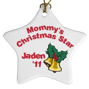  Mommys Star Ornament: Custom Porcelain Star Ornament 
