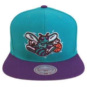   Mitchell & Ness Logo Snapback Cap Hat Blue Purple 