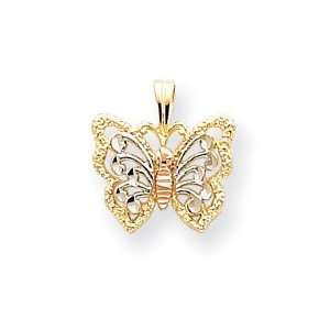   Tri Color Butterfly Charm   Measures 15.2x13.9mm   JewelryWeb: Jewelry