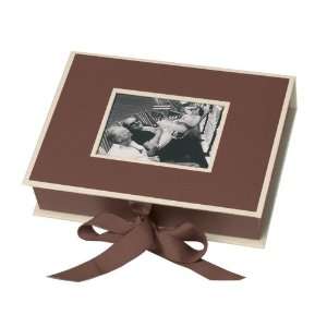   Small Photo Box, Ribbon Tie Closure, Brown (31510)