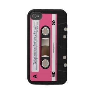  Hot Pink Retro Cassette Tape Personalized Case Iphone 4 
