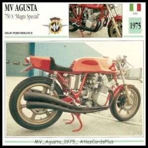 Classic Bike Card 1975 MV Agusta 750 S Magni Special  