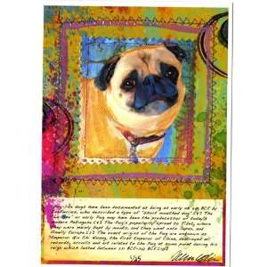  Pug Mixed Media Collage: Home & Kitchen