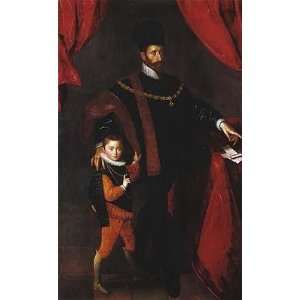 Herzog Wilhelm V With Son Albrecht By Hans Von Aachen Highest Quality 