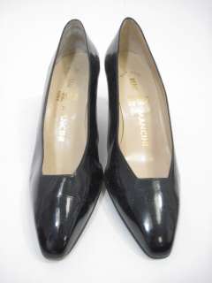 RENE MANCINI Black Patent Leather Closed Toe Heels Sz 9  