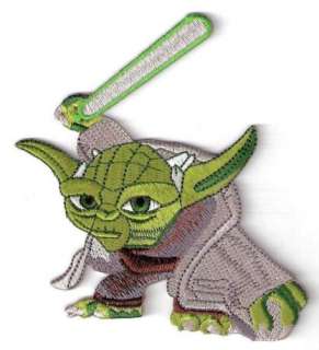 Star Wars ~ Yoda with Light Saber Iron on PATCH / BADGE  