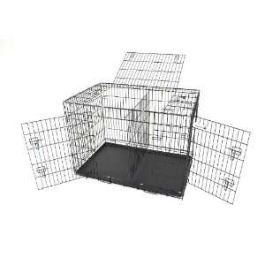    Black 48 dog cage with 3 doors with metal pan
