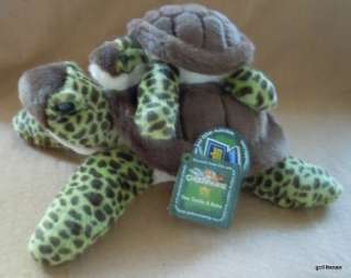 New Plush Sea Turtle and Baby Wild Republic 10 WOW  