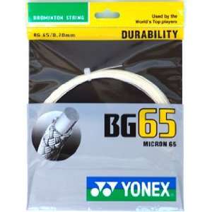 Yonex BG65 Badminton Racquet String, Set of 6 string packs 