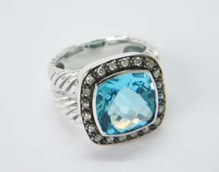 David Yurman 11mm Hampton Blue Topaz Moonlight Ice Ring  