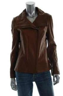 Elie Tahari NEW Brown Jacket Leather Coat Sale Misses M  